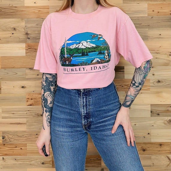 Vintage 70's Burley Idaho Souvenir Nature Travel Tee T-Shirt Shirt