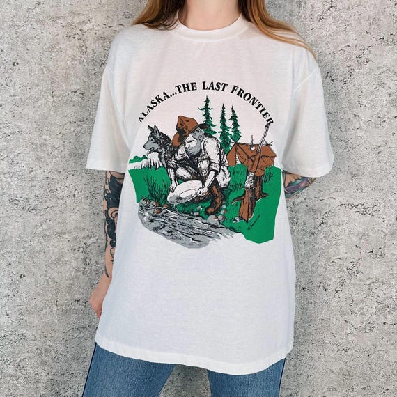 80's Alaska The Last Frontier Vintage Tee Shirt T-Shirt