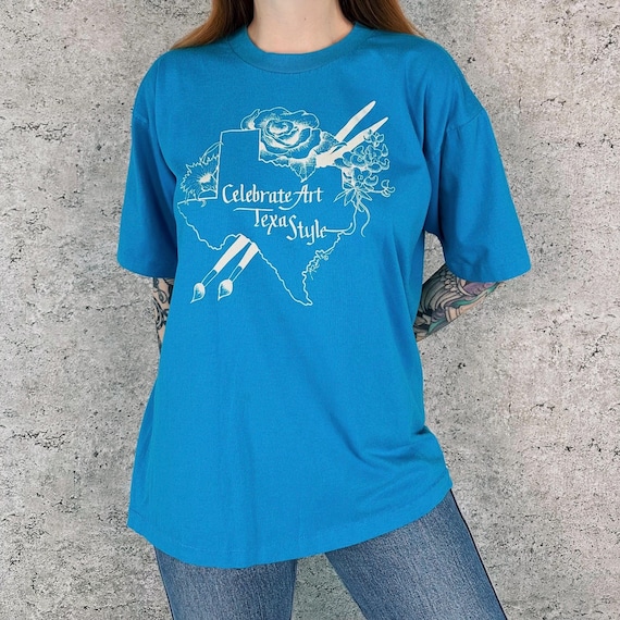 90's Vintage Celebrate Art Texas Style Tee Shirt T-Shirt