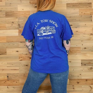 80's Paper Thin Soft Vintage Illinois Towing Association East Peoria Tee Shirt T-Shirt image 3