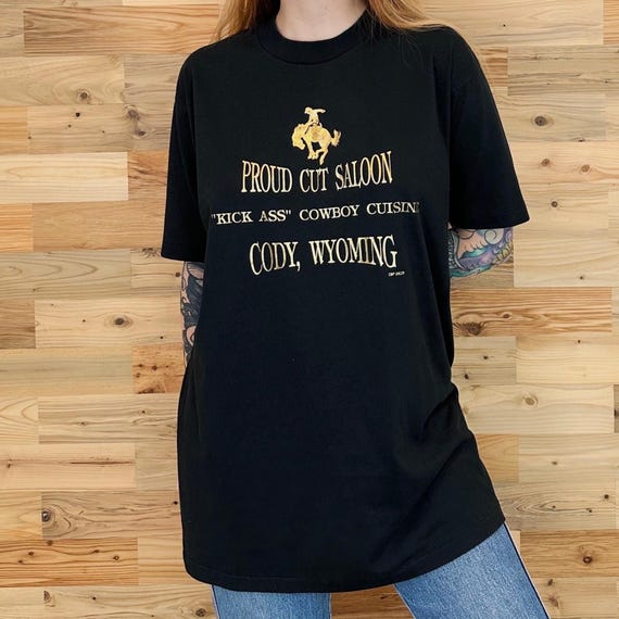 80's Cody Wyoming Proud Cut Saloon Western Cowboy Tee Shirt T-Shirt