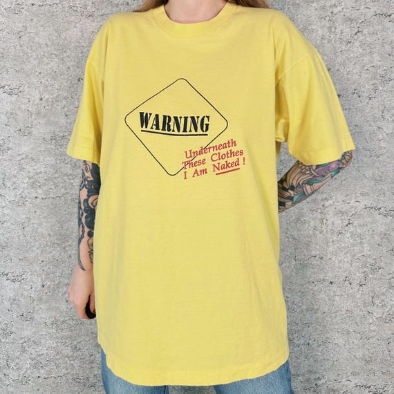 Vintage Funny Underneath These Clothes I Am Naked Tee Shirt T-Shirt