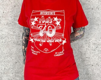 1895 Vintage Interstate 70 World Series Royals Cardinals Baseball Tee Shirt T-Shirt
