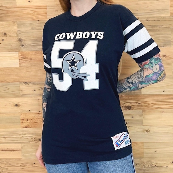 Vintage Dallas Cowboys 80's Champion NFL Football Team Jersey-Style Tee Shirt T-Shirt Top