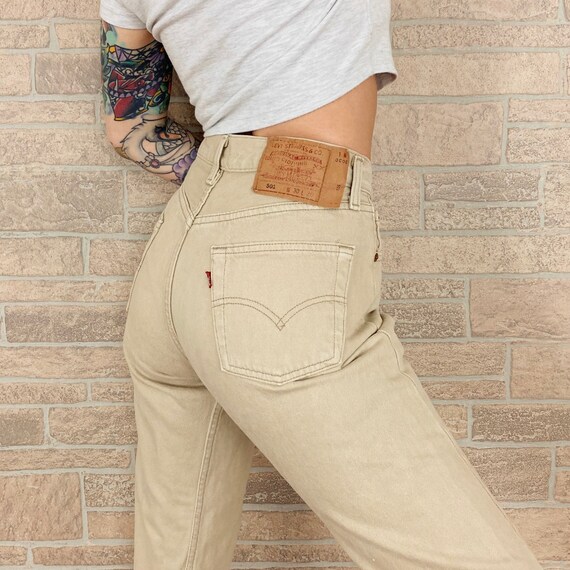 Levi's Beige 501 Jeans / Size 27 28