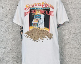 90's Station Casino St. Charles Slot Machine Tee Shirt T-Shirt