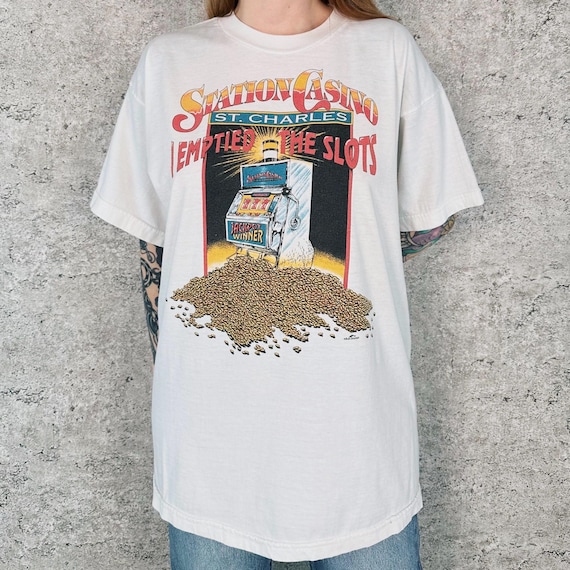 90's Station Casino St. Charles Slot Machine Tee Shirt T-Shirt