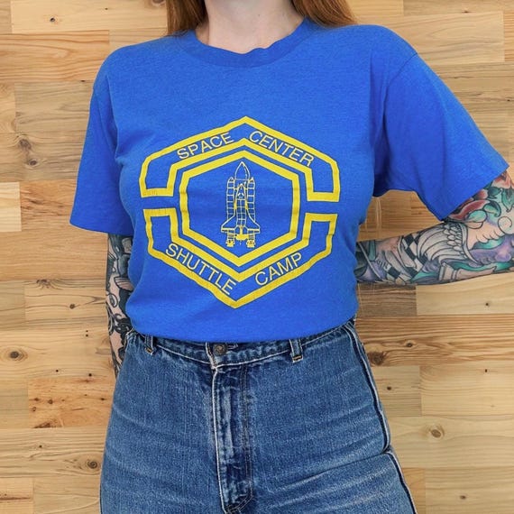 80's Vintage Space Center Shuttle Camp Tee Shirt T-Shirt