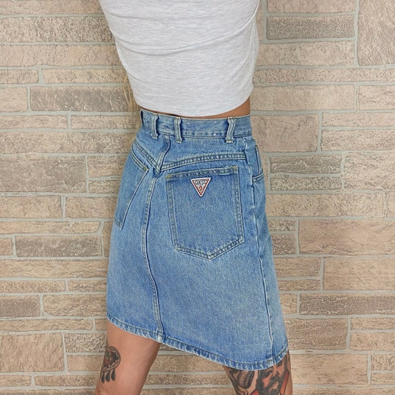 80's Guess Jeans Denim Skirt / Size 24