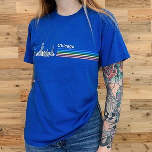 80's Chicago Paper Thin Soft Vintage Travel Tee Shirt image 2