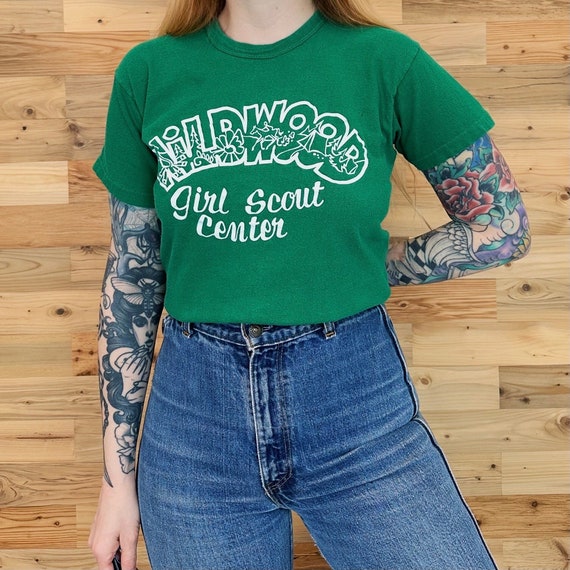 70's Vintage Wildwood Girl Scout Center Tee Shirt T-Shirt