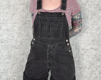 90's London Jean Black Denim Dungarees Overalls
