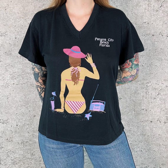 Vintage Panama City Beach Florida Travel Tee Shirt T-Shirt