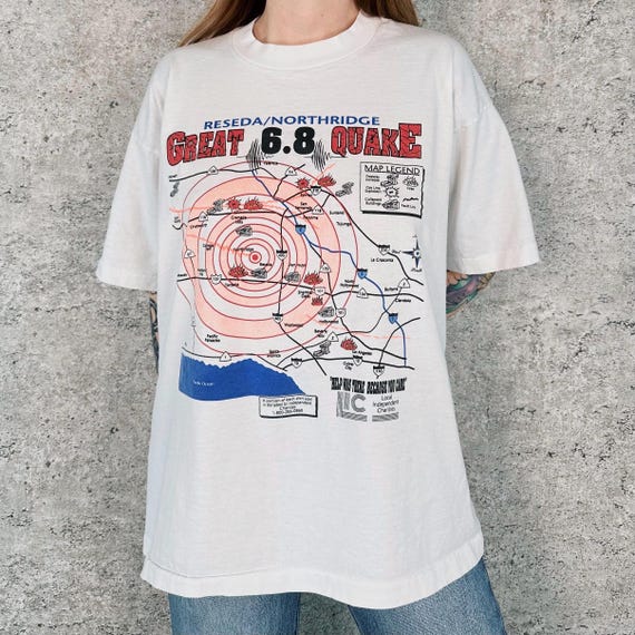 1994 Reseda Northridge Earthquake Vintage Tee Shirt T-Shirt