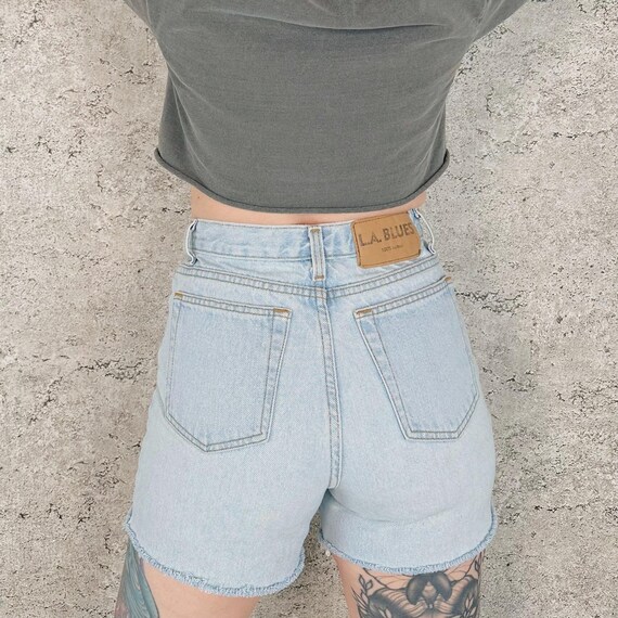High Rise Vintage L.A. Blues Cut Off Jean Shorts / Size 25 26