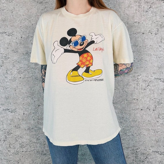 70's Mickey Mouse Walt Disney Velva Sheen Las Vegas Tee Shirt T-Shirt