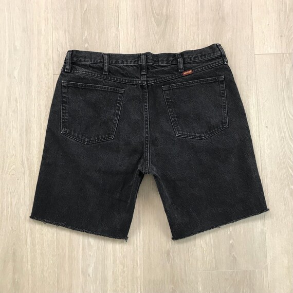 Rustler Black Denim Vintage Cut Off Jean Shorts / Size 33 34