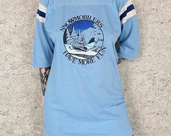 1981 Vintage Snowmobile Retro Jersey-Style Tee Shirt T-Shirt