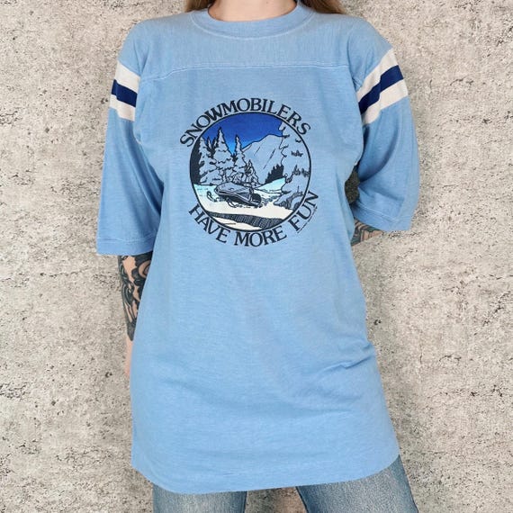 1981 Vintage Snowmobile Retro Jersey-Style Tee Shirt T-Shirt