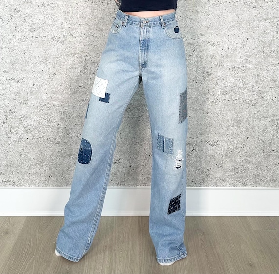 Levi's 505 Sashiko Hand Patched Vintage Jeans / Size 33 34