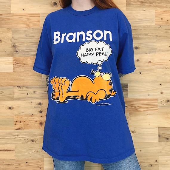 Garfield Funny 90’s Big Fat Hairy Deal Branson Vintage Tee Shirt T-Shirt
