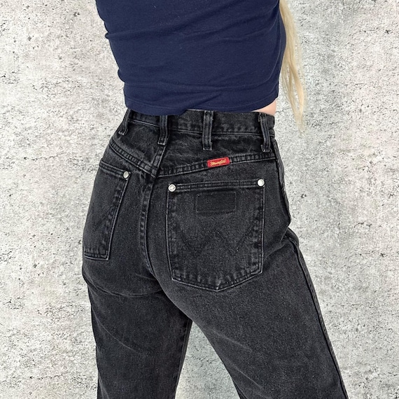 Wrangler Vintage Faded Black Western Cropped Jeans / Size 27