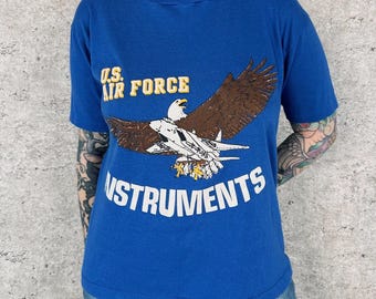 80's Vintage U.S. Air Force Instruments Eagle Tee Shirt T-Shirt