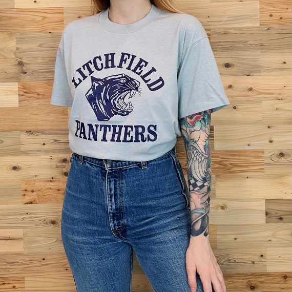 80's Soft Vintage Litchfield Panthers School Masc… - image 2