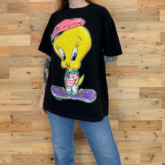 90's Vintage Tweety Bird Looney Tunes Tee Shirt T-Shirt