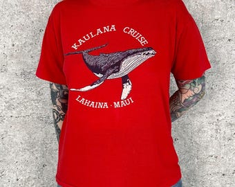 80's Soft Thin Lahaina Maui  Vintage Hawaiian Travel Tee Shirt T-Shirt