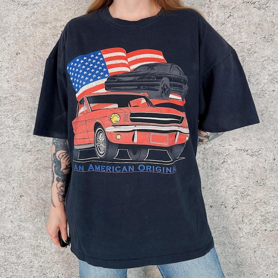 Ford Mustang Vintage Americana Car Tee Shirt T-Shirt