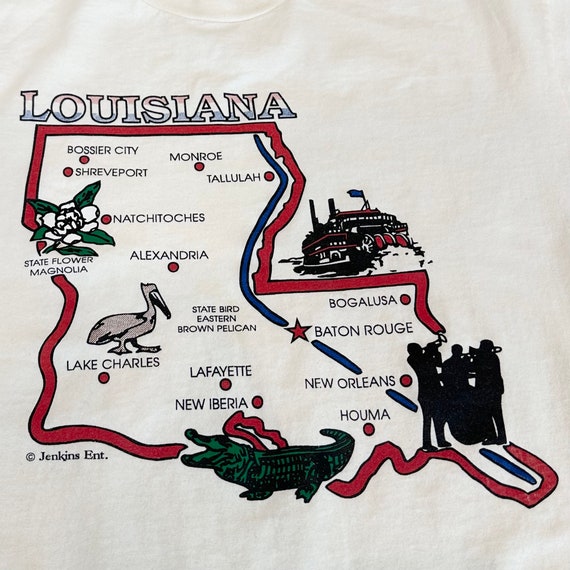 90's Vintage Louisiana Travel Souvenir Tee Shirt … - image 4