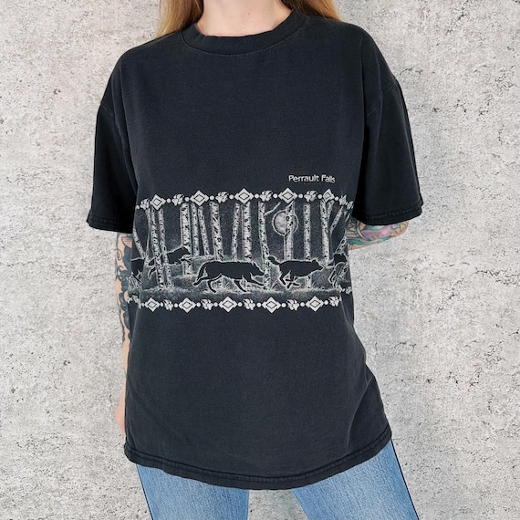Perrault Falls 90s Vintage Ontario Canada Travel Tee Shirt T-Shirt