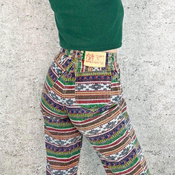 Bongo Jeans Vintage High Rise Southwestern Striped Print Jean / Size 25 26