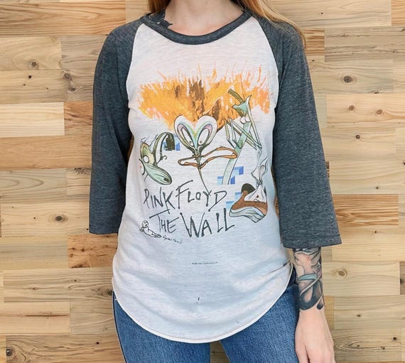 Pink Floyd 1982 The Wall Gerald Scarfe Art Vintage Raglan Band Tee Shirt T-Shirt
