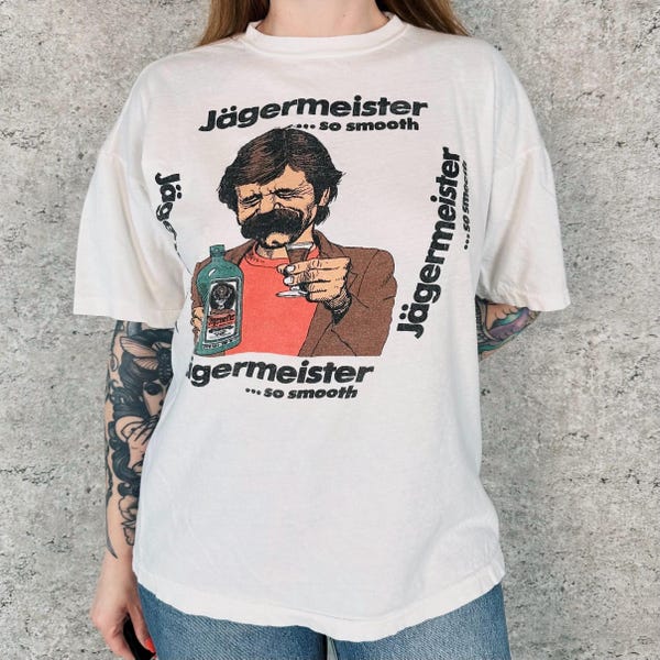 80er Jahre Original True Vintage Jägermeister So Smooth T-Shirt T-Shirt