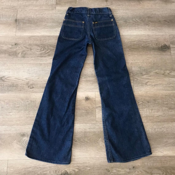 70's LEE Vintage Bell Bottom Jeans / Size 21 XXS - image 3