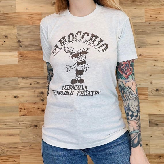70's Vintage Soft Thin Pinocchio Missoula Children's Theatre Tee Shirt T-Shirt