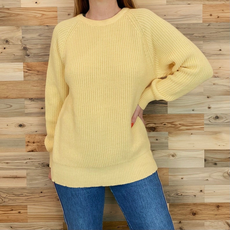 Vintage Yellow Soft Cozy Fisherman Pullover Sweater image 5