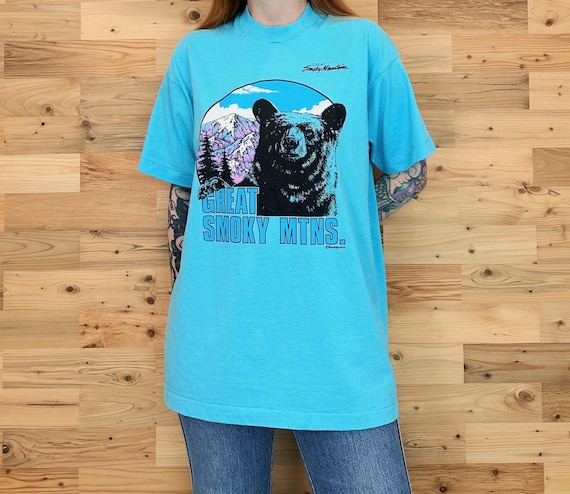 Great Smoky Mountains Vintage Nature Grizzly Bear Tee Shirt T-Shirt