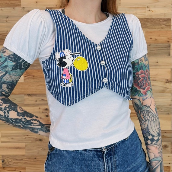 Peanuts Lucy Vintage Charlie Brown Baseball Vest … - image 3