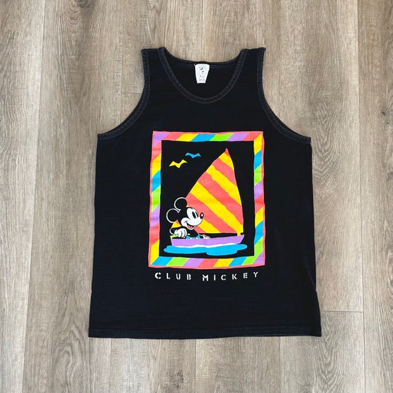 Disney 80's Vintage Club Mickey Mouse Tank Top Tee Shirt