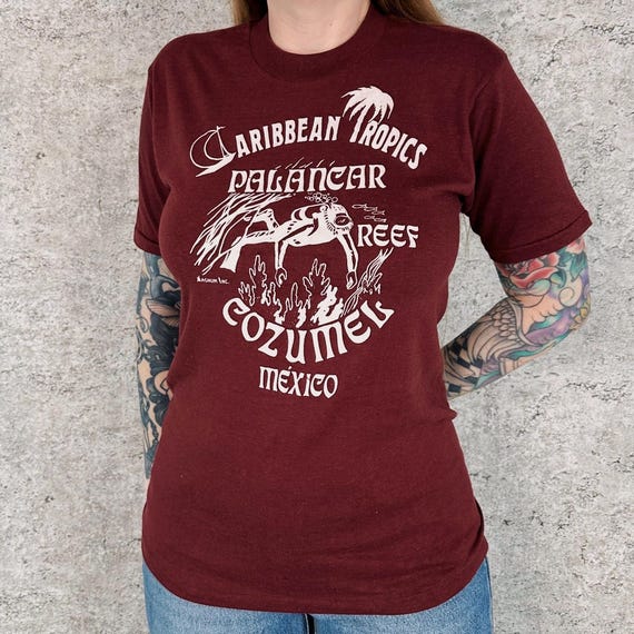 80's Vintage Palancar Reef Cozumel Travel Tee Shirt T-Shirt
