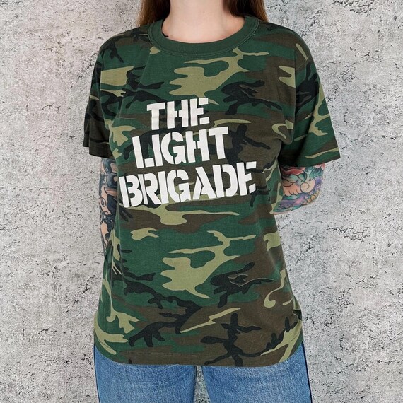 The Light Brigade Vintage Camouflage Print Camo Tee Shirt T-Shirt