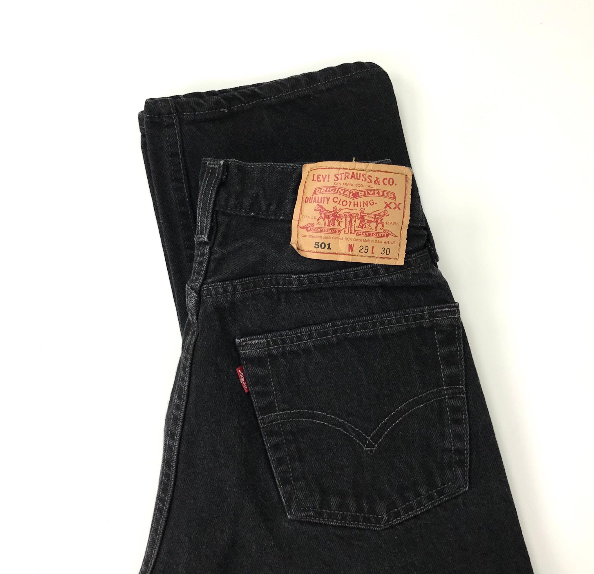 Vintage Levi's 501 Black Jeans / Size 26