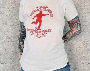 1970's Vintage Special Olympics Soccer Event Tee Shirt T-Shirt