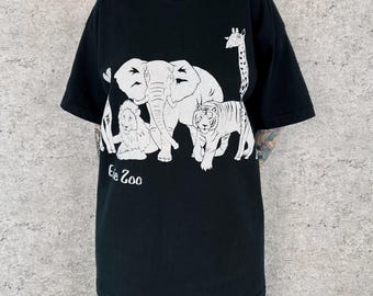 90's Vintage Erie Zoo Animals Tee Shirt T-Shirt