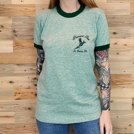 70's Vintage Pheasant Run St. Charles Illinois Resort Ringer Tee Shirt T-Shirt