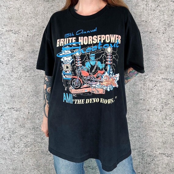 90's American Motorcycle Institute Vintage Biker Tee Shirt T-Shirt