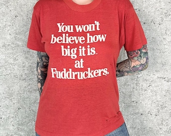 Camiseta vintage de los años 80 de Fudruckers: camiseta desgastada y fina